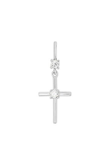 AMOR Motivanhänger für Damen, 925 Sterling Silber, Zirkonia synth. | Kreuz