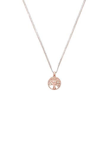 AMOR Kette für Damen, 925 Sterling Silber | Lebensbaum Bicolor