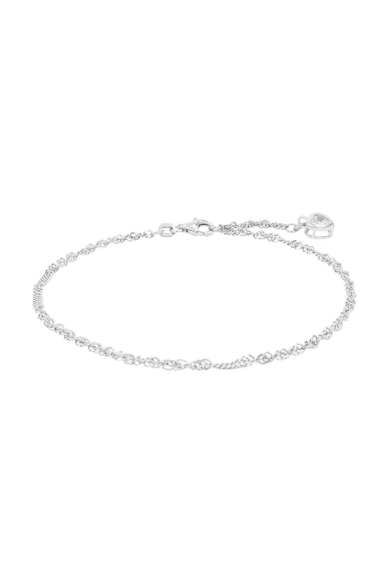 AMOR Fußkette für Damen, 925 Sterling Silber, Zirkonia synth. | Herz, Bild 1