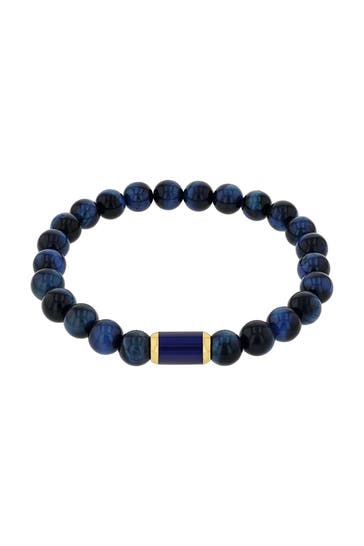 AMOR Armband für Herren, Edelstahl, Tigerauge