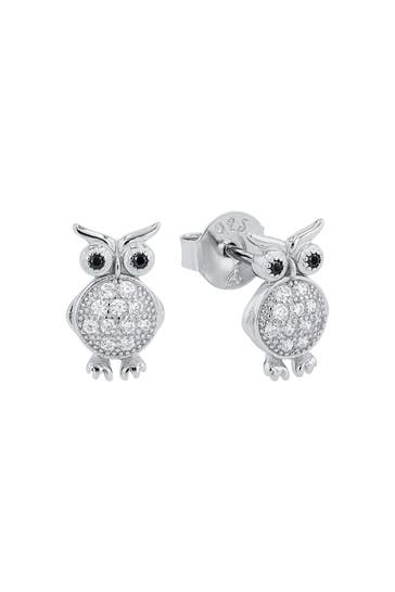 AMOR Ohrstecker für Damen, 925 Sterling Silber, Zirkonia synth. | Eule