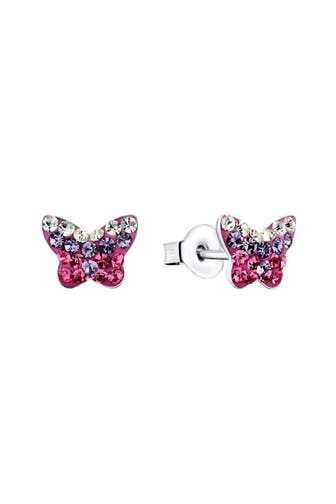 AMOR Ohrstecker für Mädchen, 925 Sterling Silber, Glas | Schmetterling