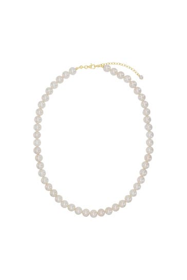 AMOR Kette für Damen, 925 Sterling Silber, Muschelkernperle Weiß