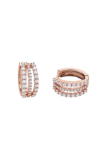 AMOR Ohrringe für Damen, 925 Sterling Silber, Zirkonia synth. Roségold