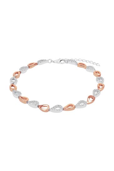 AMOR Armband für Damen, 925 Sterling Silber, Zirkonia synth. Bicolor