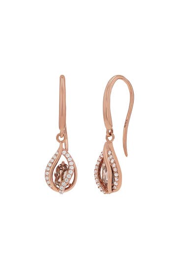 AMOR Ohrringe für Damen, 925 Sterling Silber, Zirkonia synth., Kristallglas Roségold