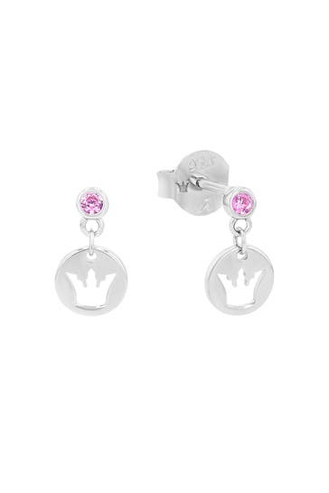 PRINZESSIN LILLIFEE Ohrhänger für Mädchen, 925 Sterling Silber, Zirkonia synth. | Krone