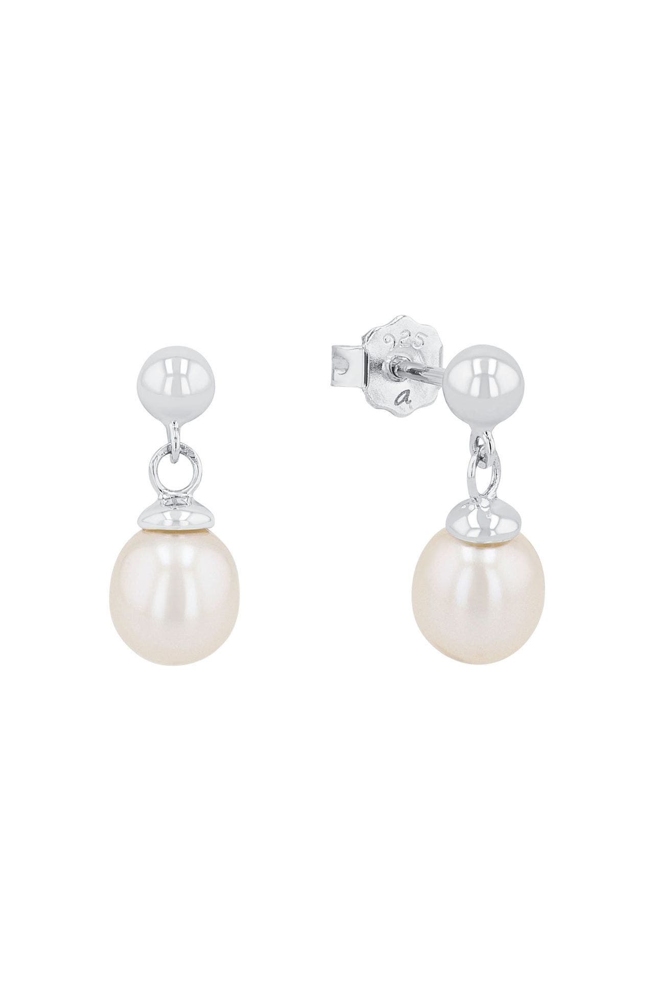 AMOR Ohrhänger für Damen, 925 Sterling Silber, Süßwasserzuchtperle, Bild 1