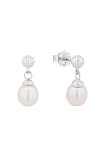 AMOR Ohrhänger für Damen, 925 Sterling Silber, Süßwasserzuchtperle