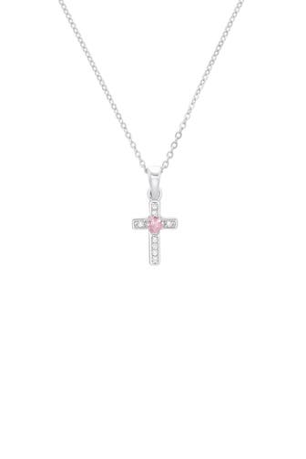 AMOR Kette mit Anhänger für Mädchen, 925 Sterling Silber, Zirkonia synth. | Kreuz