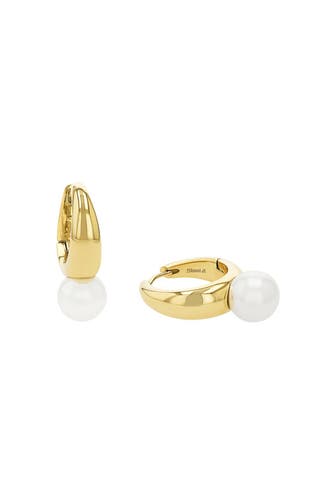 AMOR Creolen für Damen, Edelstahl, Muschelkernperle