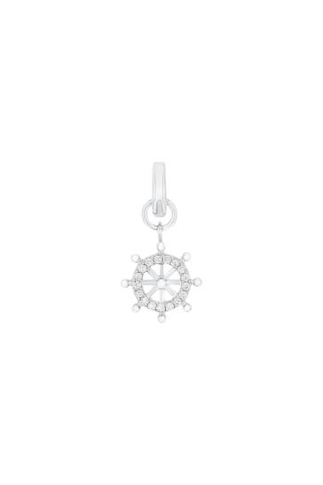 AMOR Charm für Damen, 925 Sterling Silber, Zirkonia synth. | Steuerrad