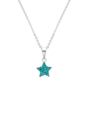 AMOR Kette mit Anhänger für Mädchen, 925 Sterling Silber, Kristallglas | Stern