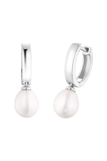 AMOR Creolen für Damen, 925 Sterling Silber, Süßwasserzuchtperle