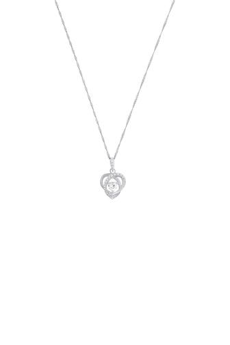 AMOR Kette mit Anhänger für Damen, 925 Sterling Silber, Zirkonia synth. | Herz