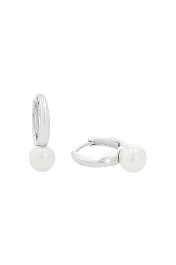 AMOR Ohrringe für Damen, Sterling Silber 925, Muschelkernperle Silber