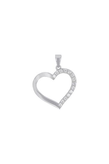 AMOR Motivanhänger für Damen, 925 Sterling Silber, Zirkonia synth. | Herz