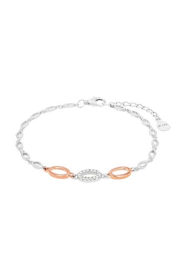 AMOR Armband für Damen, 925 Sterling Silber, Zirkonia synth. Bicolor