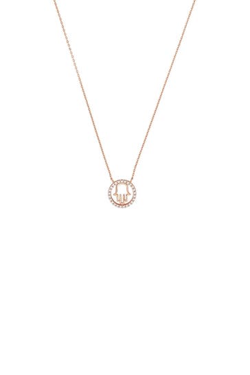 AMOR Kette mit Anhänger für Damen, 925 Sterling Silber, Zirkonia synth. | Hamsa Hand