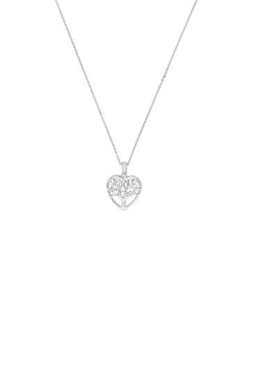 AMOR Kette mit Anhänger für Damen, 925 Sterling Silber, Zirkonia synth. | Lebensbaum