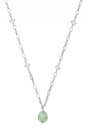 NOELANI Kette mit Anhänger für Damen, Silber 925, Zirkonia und Katzenauge