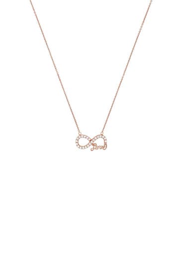 AMOR Kette mit Anhänger für Damen, 925 Sterling Silber, Zirkonia synth. | Infinity