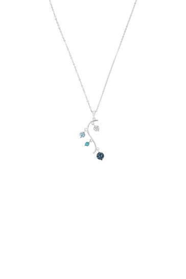 AMOR Kette mit Anhänger für Damen, 925 Sterling Silber, Kristallglas