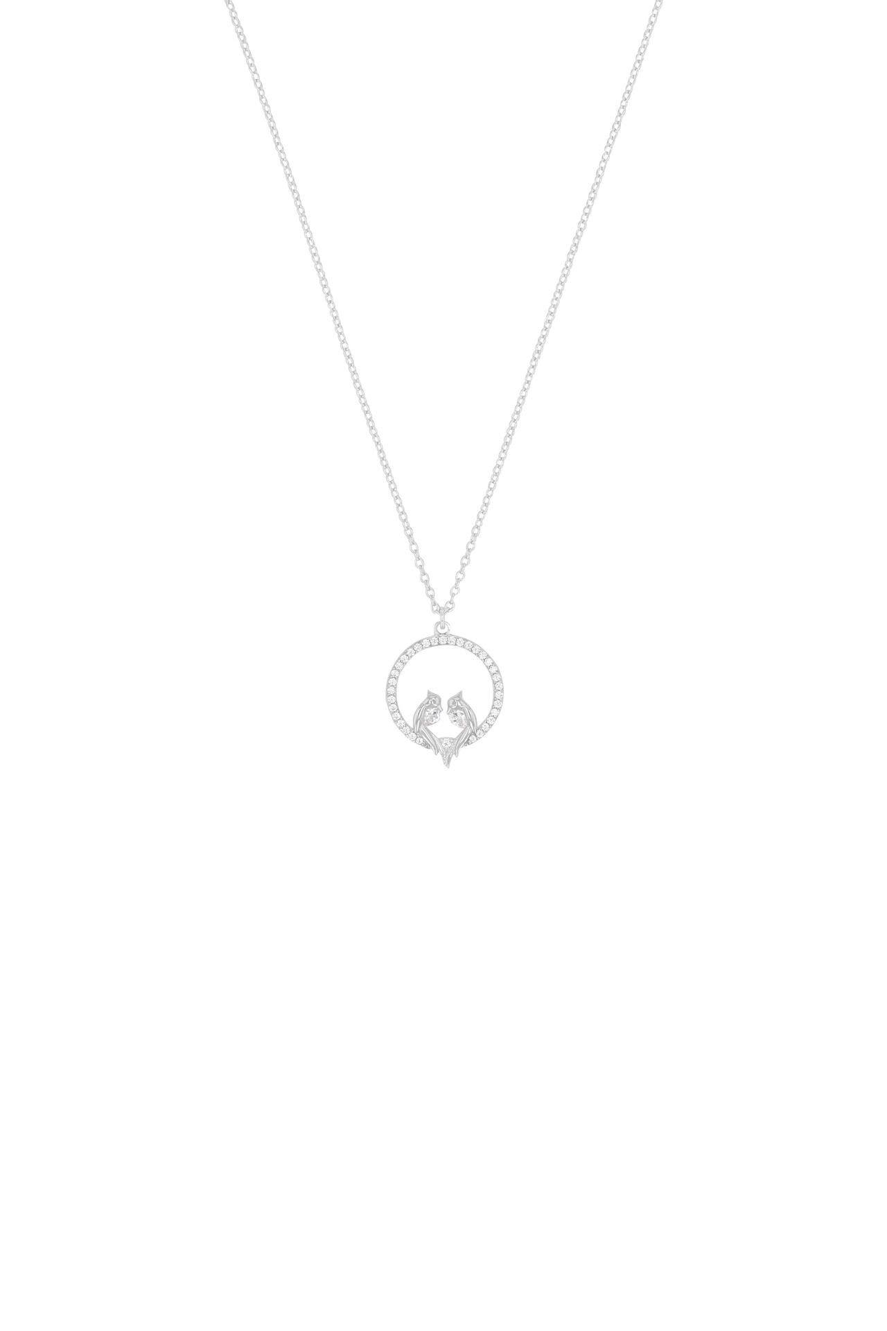 AMOR Kette für Damen, 925 Sterling Silber, Zirkonia synth. | Vogel Silber, Bild 1