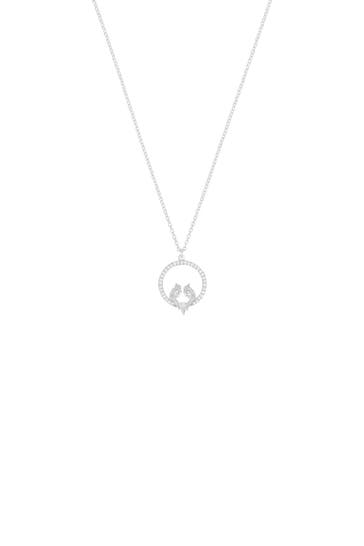 AMOR Kette für Damen, 925 Sterling Silber, Zirkonia synth. | Vogel Silber