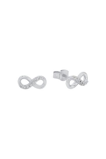 AMOR Ohrstecker für Damen, 925 Sterling Silber, Zirkonia synth. | Infinity