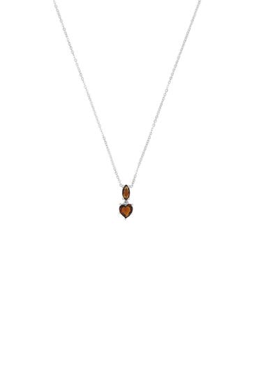 AMOR Kette für Damen, Sterling Silber 925, Glas | Herz Silber