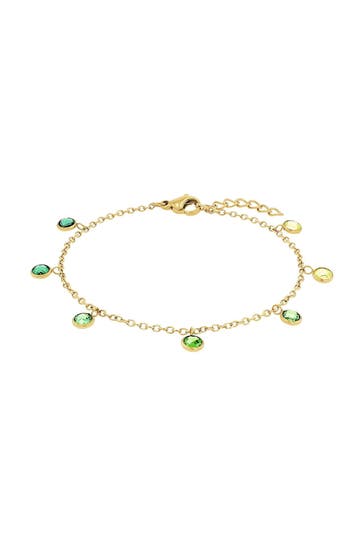 AMOR Fußkette für Damen, Edelstahl, Zirkonia synth.