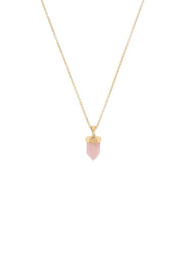 NOELANI Kette für Damen, Silber 925, Rosenquarz Gold