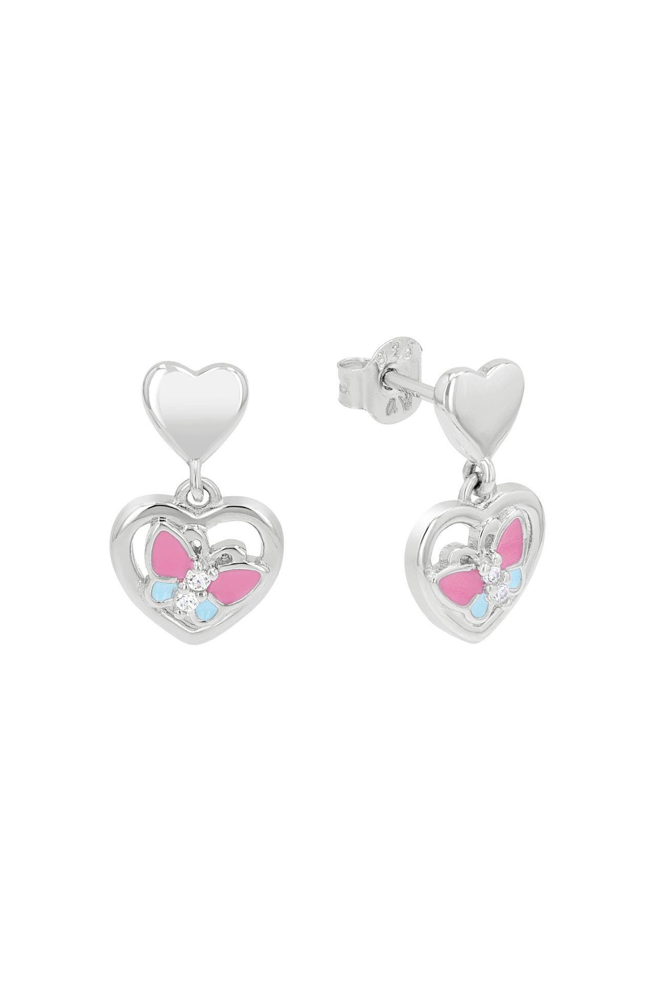 PRINZESSIN LILLIFEE Ohrhänger für Mädchen, 925 Sterling Silber, Zirkonia synth. | Herz, Bild 1
