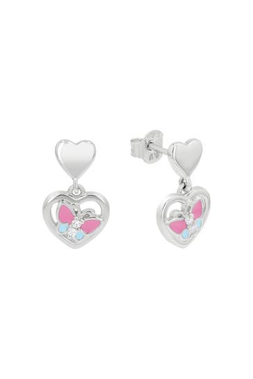 PRINZESSIN LILLIFEE Ohrhänger für Mädchen, 925 Sterling Silber, Zirkonia synth. | Herz