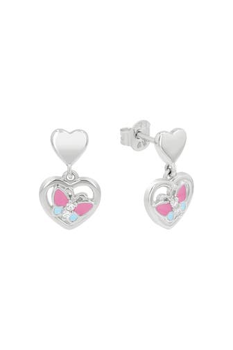 PRINZESSIN LILLIFEE Ohrhänger für Mädchen, 925 Sterling Silber, Zirkonia synth. | Herz