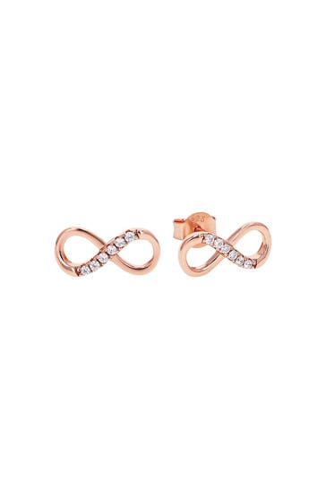 AMOR Ohrstecker für Damen, 925 Sterling Silber, Zirkonia synth. | Infinity