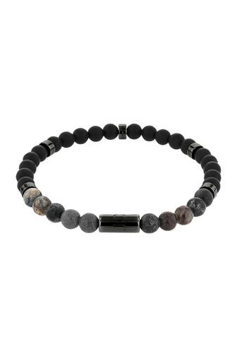 JOOP! Armband für Herren, Edelstahl, Achat, Linienstein