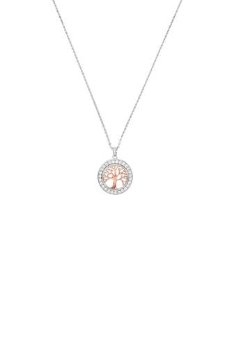 AMOR Kette mit Anhänger für Damen, 925 Sterling Silber, Zirkonia synth. | Lebensbaum
