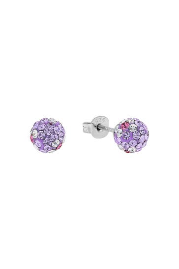 AMOR Ohrringe für Damen, 925 Sterling Silber, Kristallglas Lila