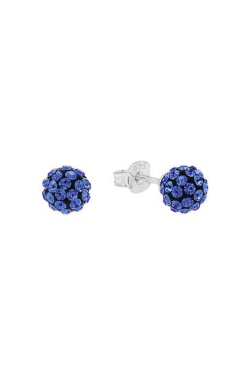 AMOR Ohrringe für Damen, 925 Sterling Silber, Kristallglas Blau