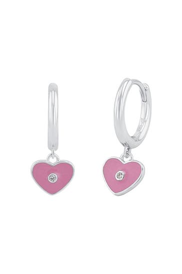 PRINZESSIN LILLIFEE Creolen für Mädchen, 925 Sterling Silber, Zirkonia synth. | Herz