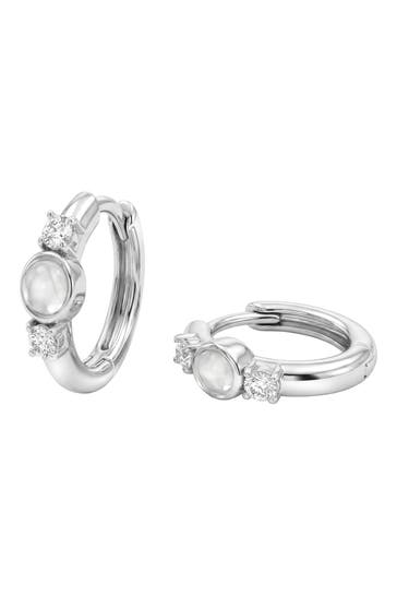 NOELANI Creolen für Damen, Silber 925, Zirkonia und Jade