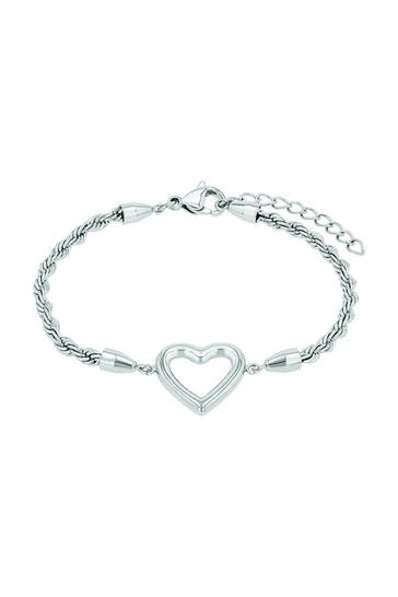 NOELANI Armband für Damen, Edelstahl | Herz Silber