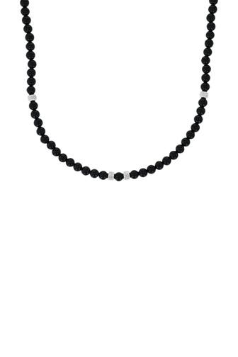 AMOR Halskette für Herren, Edelstahl, Achat
