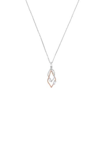 AMOR Kette mit Anhänger für Damen, 925 Sterling Silber, Zirkonia synth.