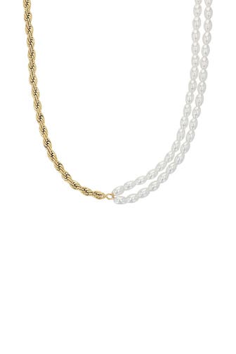 NOELANI Kette für Damen, Edelstahl, Muschelkernperle Gold