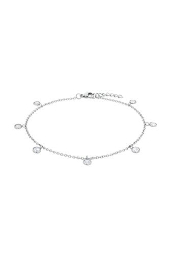 AMOR Fußkette für Damen, Edelstahl, Zirkonia synth.