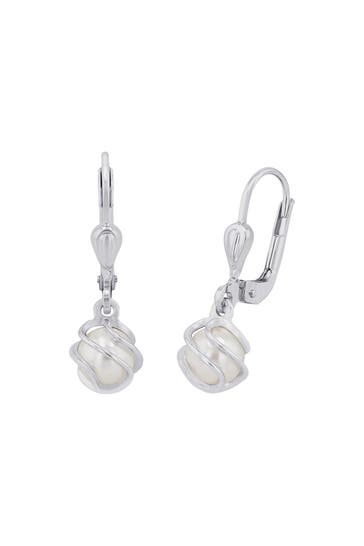 AMOR Ohrringe für Damen, 925 Sterling Silber, Wachsperle Silber
