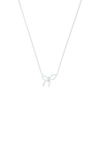 AMOR Kette mit Anhänger für Damen, 925 Sterling Silber, Zirkonia synth. | Schleife